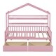 preview thumbnail 7 of 10, Pink Twin Pine House Bed with Roof, Drawers, and Shelf