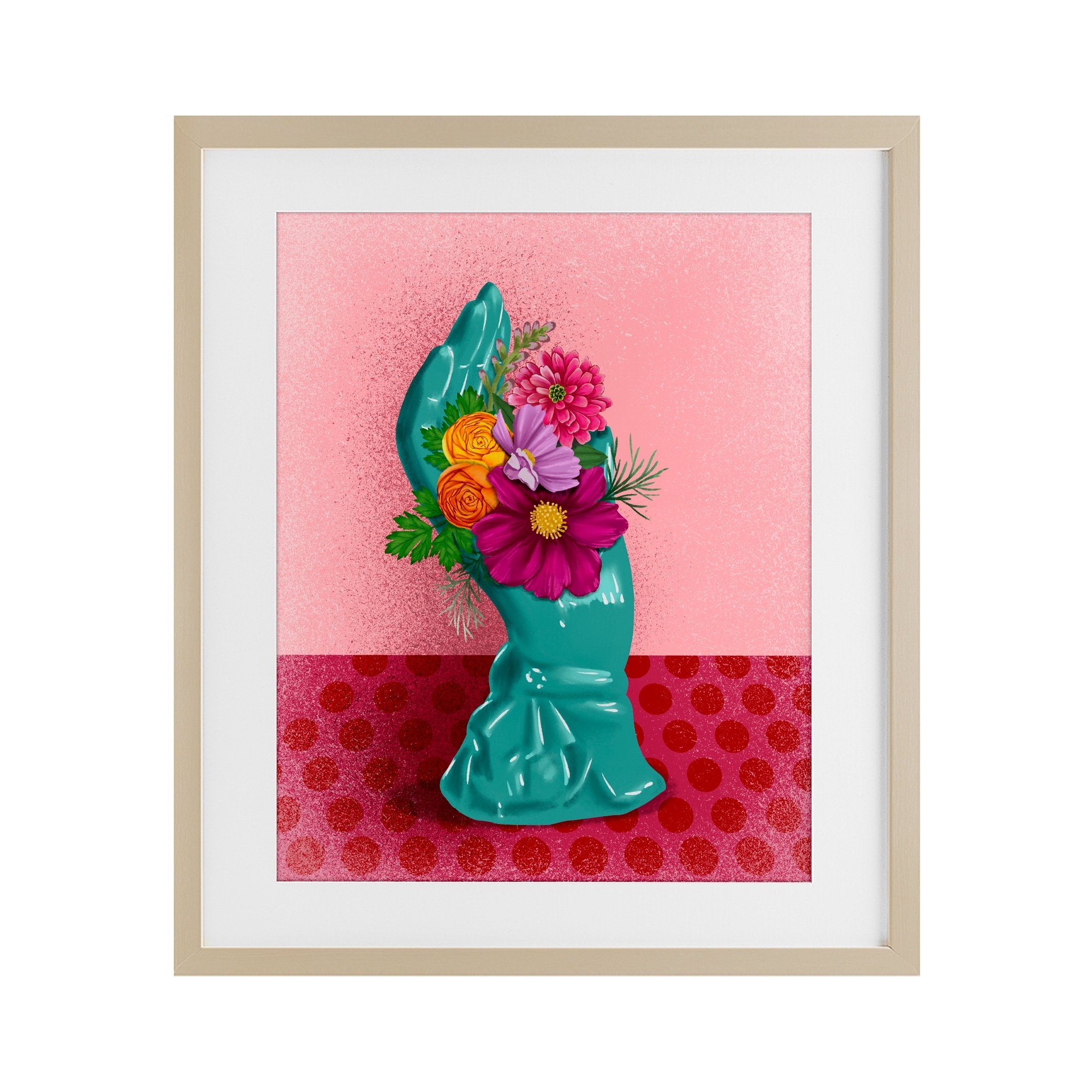 Stupell Vintage Hand Floral Sculpture Framed Art Design By Jilly Jack Designs