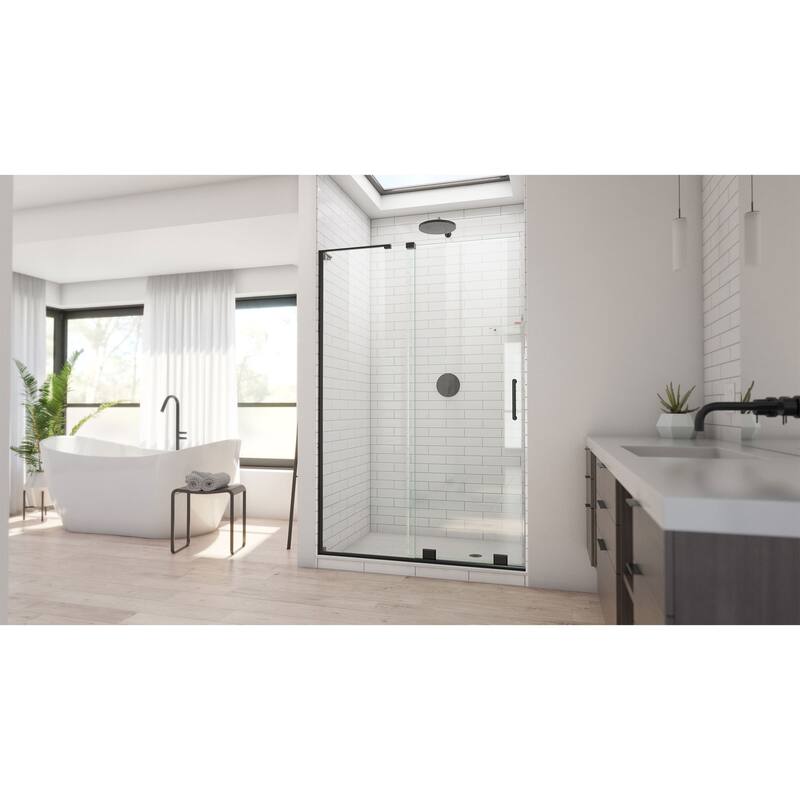 DreamLine Mirage-X 44 - 48 inch W x 71 inch H Frameless Sliding Shower Door in Matte Black