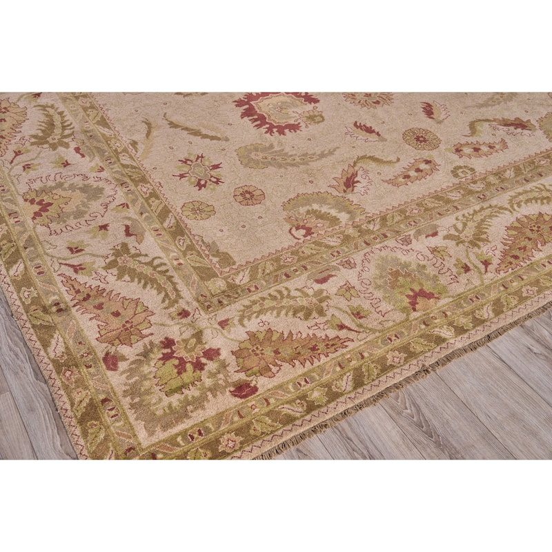 EXQUISITE RUGS ONE-OF-A-KIND Rare and Unusual Agra Hand Knotted Taupe Rug - 11'7"x14'4"