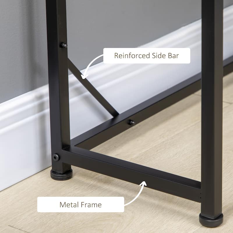 HOMCOM Space-Saving Small Corner Writing Desk & Corner TV Stand, Corner Computer Desk with Strong Metal Frame