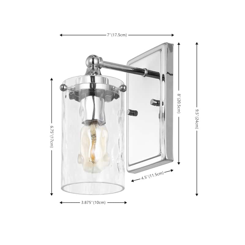 SAFAVIEH Lighting Jobie 7-inch Glass Shade Wall Sconce with Bulbs (Set of 2) - 7 in. W x 4.5 in. D x 9.5 in. H