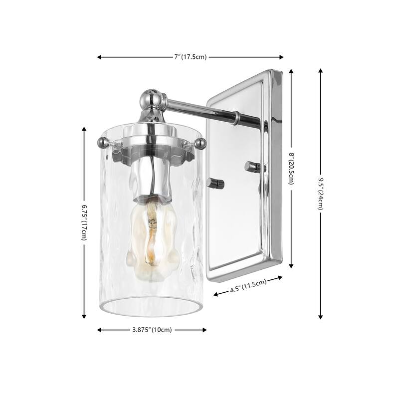 SAFAVIEH Lighting Raphy 7-inch Glass Shade Wall Sconce with Bulbs (Set of 2) - 7 In. W x 4.5 In. D x 9.5 In. H - 7Wx5Dx10H