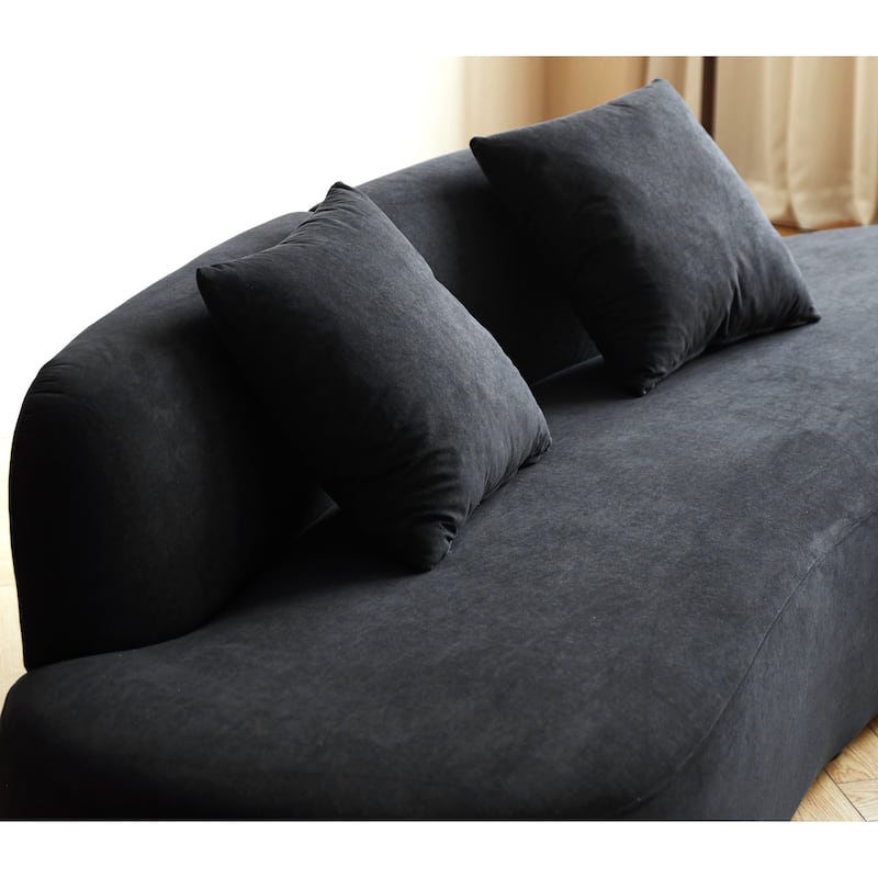 90.2'' Elegant Half Moon Design Curved Luxury 4-Seat Sofa with High-Density Foam Filled