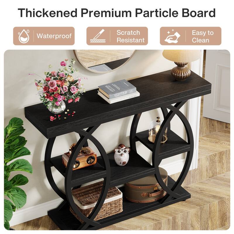 39.4" Console Table, 4-Tier Sofa Table Entryway Table for Small Spaces