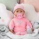 preview thumbnail 4 of 3, Bayer Design: First Words Baby - Pink Hearts Hoodie Outfit, 15", Kids 18mo+