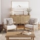 preview thumbnail 2 of 8, Spencer Boucle Accent Chair, Bohemian Armchair with Solid Wood Frame and Upholstered Foam Cushion