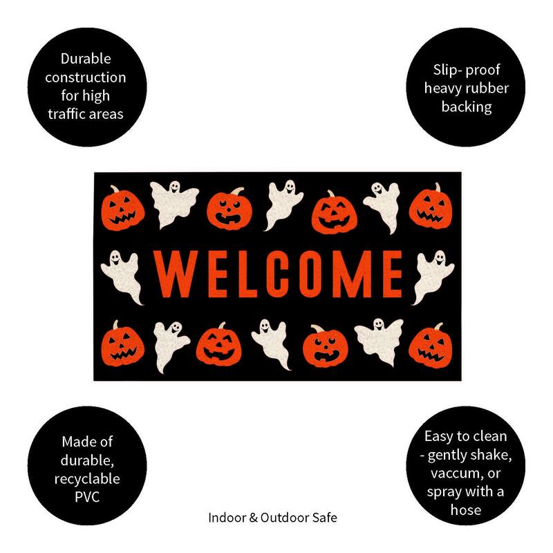 16 in. x 28 in. PVC Halloween Welcome Door Mat