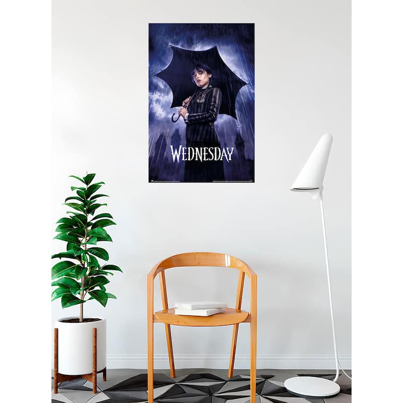 Wednesday - Umbrella Art Poster - 24 x 36 Inch