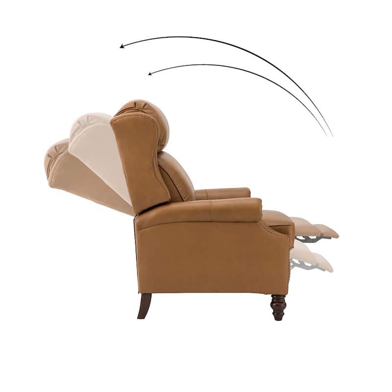 Noemon Genuine Leather Recliner with Nailhead Trims by HULALA HOME (Set of 2)