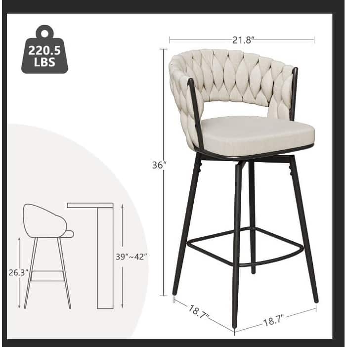 360°Swivel Bar Chairs Set Of 2