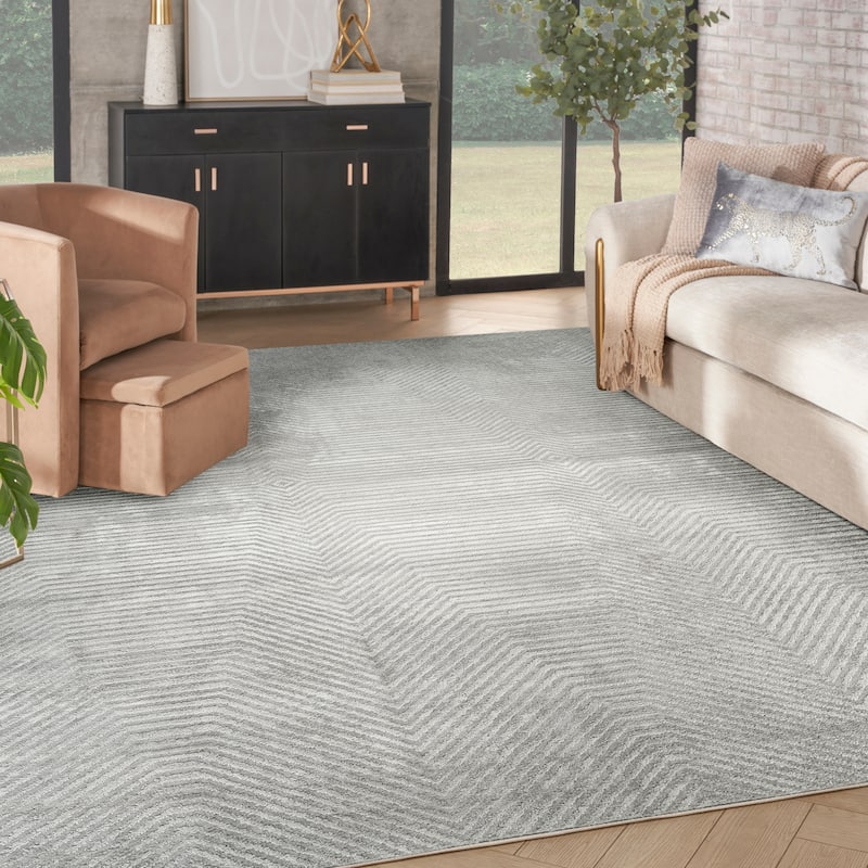 Nourison Home Dekor Indoor only Grey Persian Area Rug - Grey - 7'10" x 9'10"