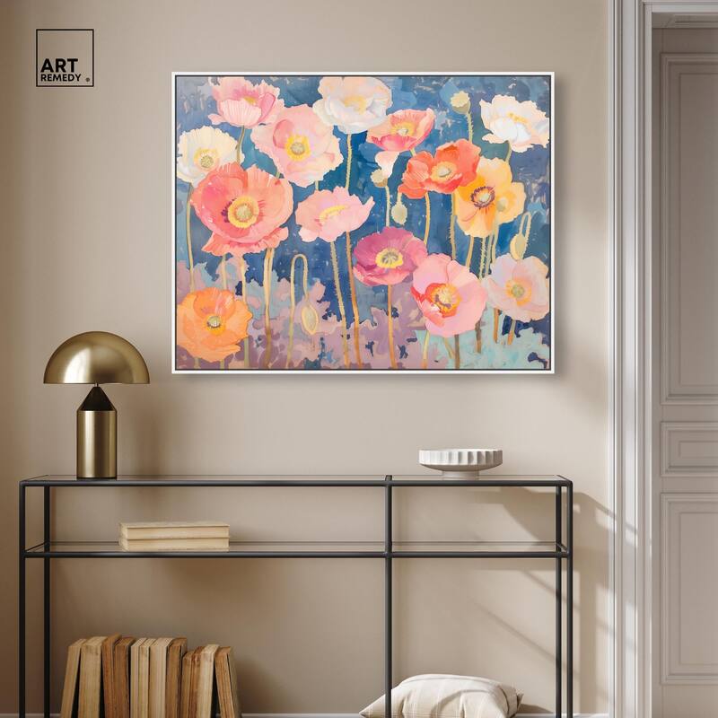 Pastel Poppies Canvas by Art Remedy