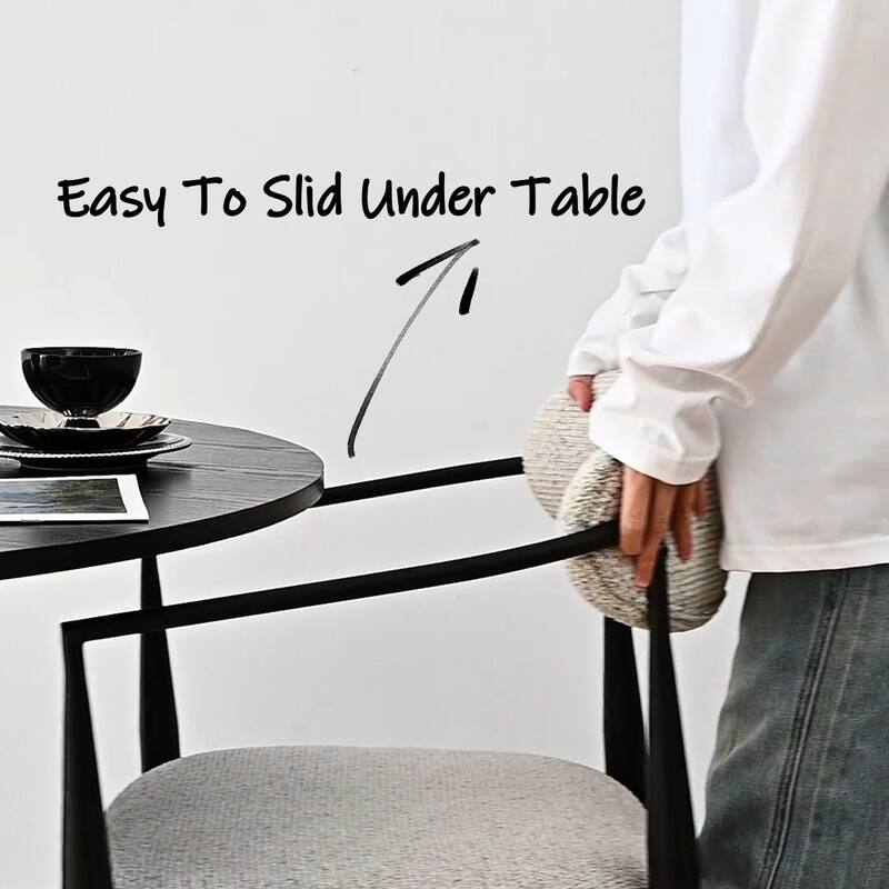 Modern Upholstered Arm Counter Stool with Metal Frame Leg(Set of 2)