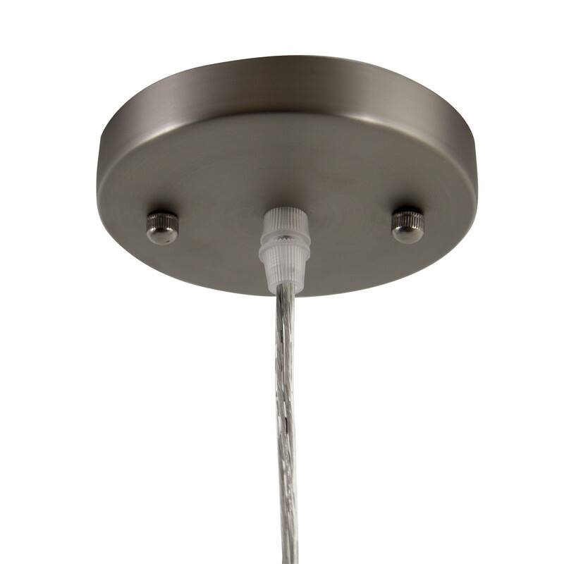 Mira 1-Light Modern Pendant in Satin Nickel Finish with White Shade - 9.6 x 8 x 9.6