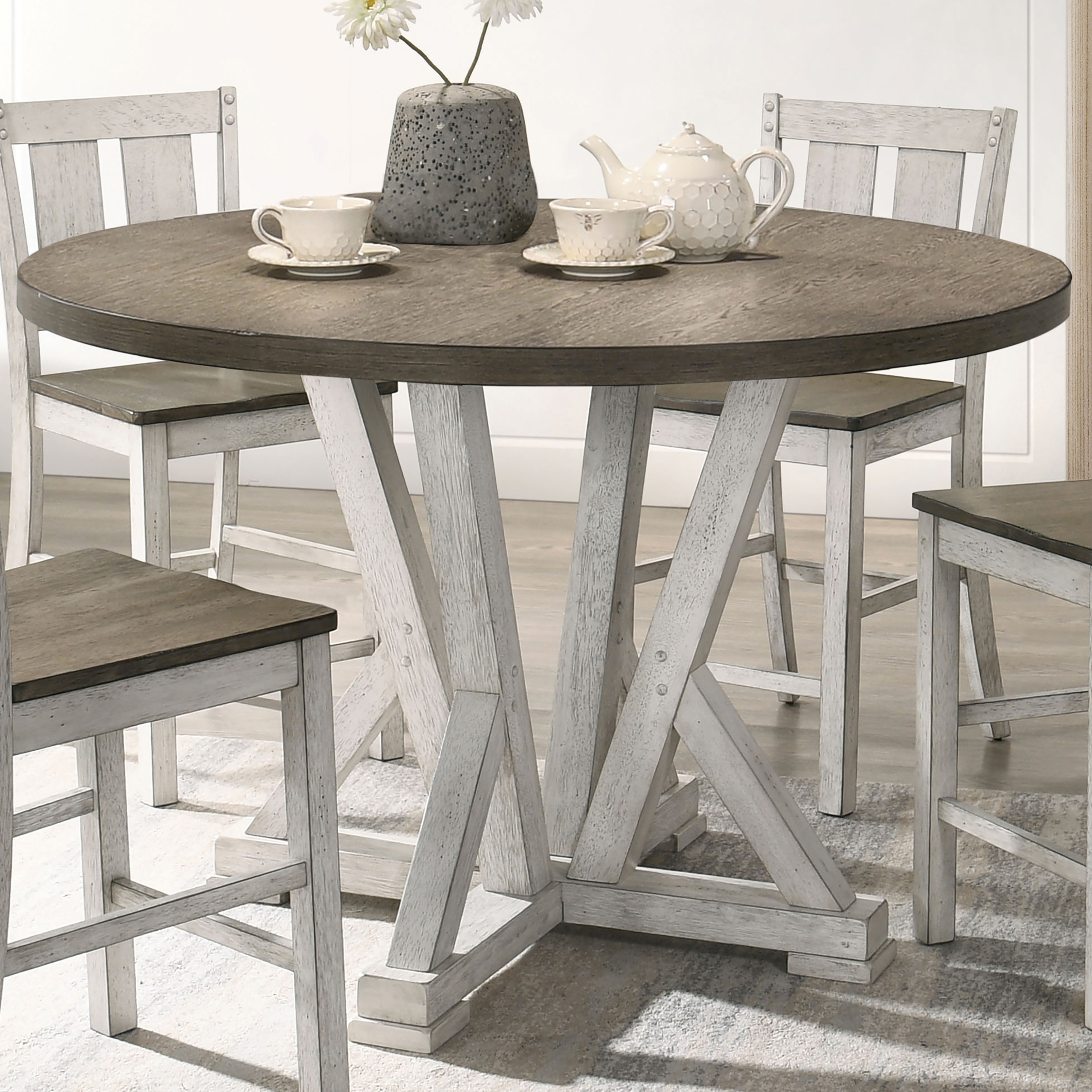 Theile Ash Brown 48 inch Round Counter Height Table by Furniture of America