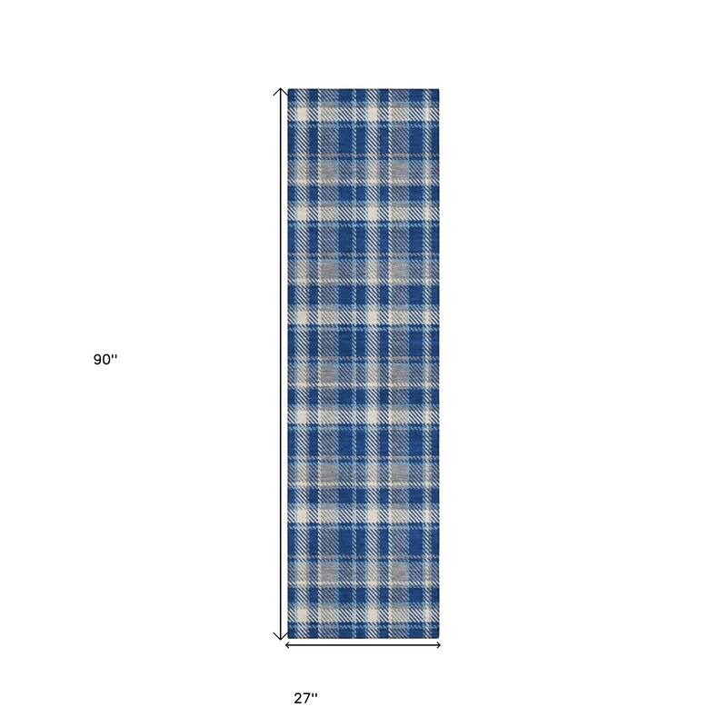 Alvasi Plaid Weather Resistant Blended Style Runner Outdoor Rug