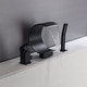 preview thumbnail 1 of 2, matte black Bathtub Faucet Waterfall Mixer Faucet with Hand Shower Deck Mount - 7'6" x 9'6"
