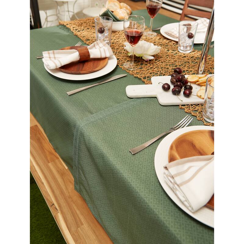 DII Stone Tonal Lattice Print Outdoor Tablecloth With Zipper 60 Round