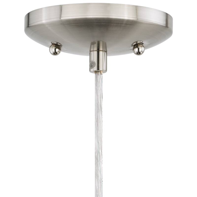 Milano Satin Nickel Blue and Green Glass Mini Pendant Ceiling Light - 4.75-in W x 9.75-in H x 4.75-in D