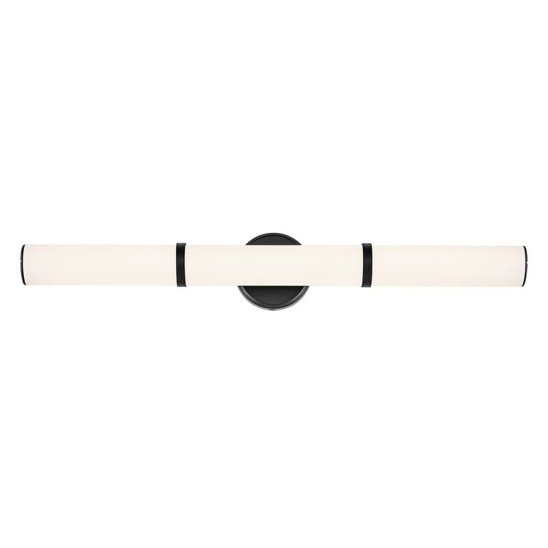 Kichler Lighting Rosh 32" Bath Bar Large LED with White Glass in Black - 24.25"