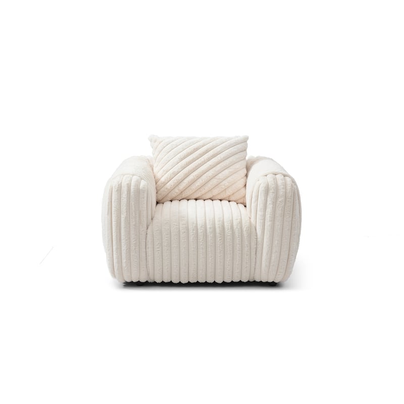 Cancun White Polyester Accent Chair - White