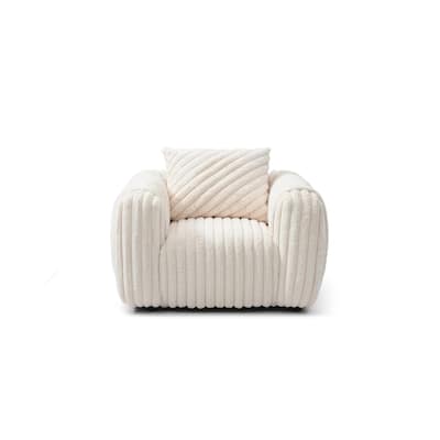 Cancun White Polyester Accent Chair