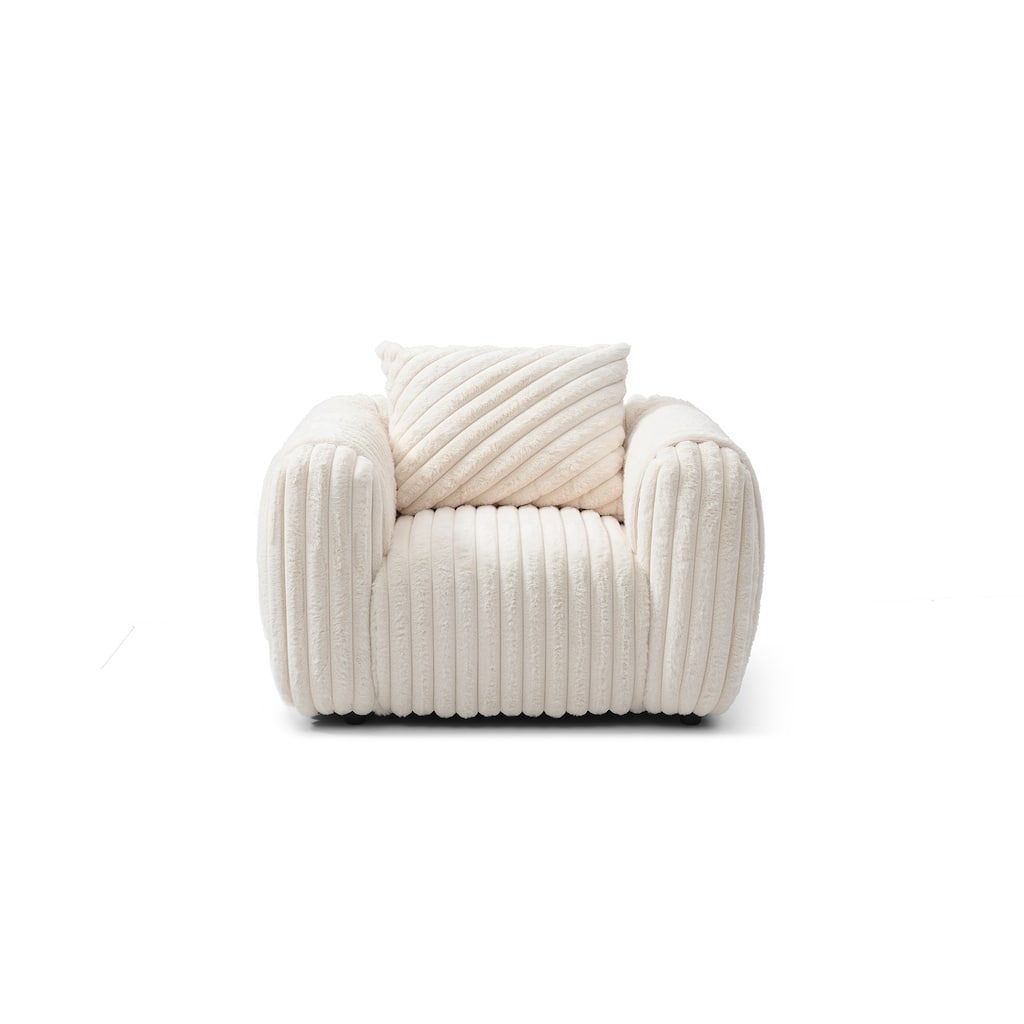 Cancun White Polyester Accent Chair