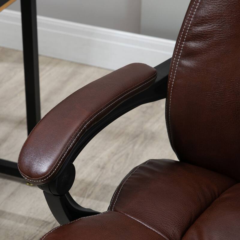 High Back Massage Office Chair with 6-Point Vibration, 5 Modes, Executive Chair, PU Leather Swivel Chair with Reclining Back