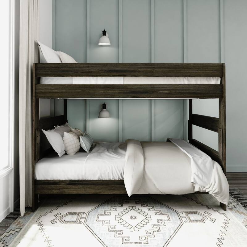 Max and Lily 3 Piece Set - Farmhouse Queen over Queen Bunk Bed with Mattresses