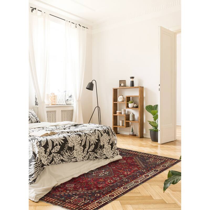 ECARPETGALLERY Hand-knotted Melis Vintage Red Wool Rug - 5'4 x 8'8