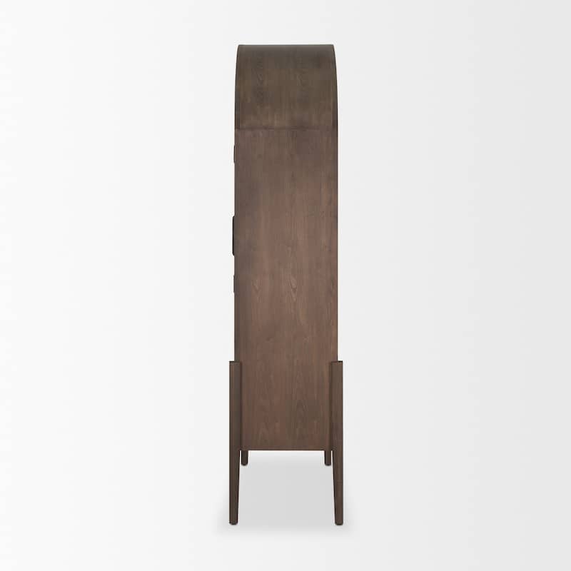 Teva Two Toned Dark w/Light Wood Arched Curio Cabinet