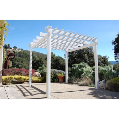 DuraTrel Princeworth 106" x 106" x 96" White Vinyl Pergola