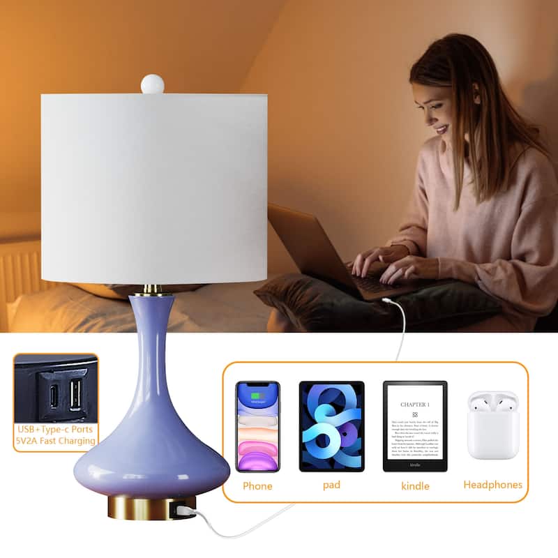 Maxax 23.5 Ceramic Bedside Elegant Table Lamp