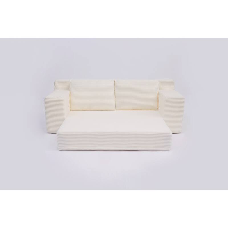 Loveseat Sofa, Comfortable Deep Seat Sofa Bed, Modern Small Corduroy Couch for Living Room Bedroom