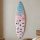 preview thumbnail 16 of 76, American Art Decor Surfboard Plaque Wall Sign 60" x 15" - Crowd on Beach