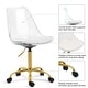 preview thumbnail 4 of 62, Acrylic Swivel adjustable height Armless Home office Rolling Chair