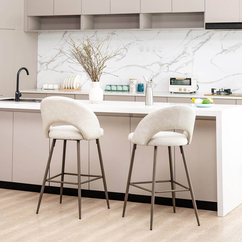 Glitzhome Set of 2 41"H Modern Tapered Leg Counter or High Bar Stools