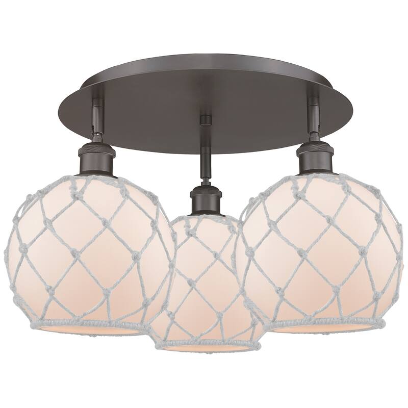 Innovations Lighting Endless Possibilities Ballston - Farmhouse Rope - 3 Light 20" Flush Mount