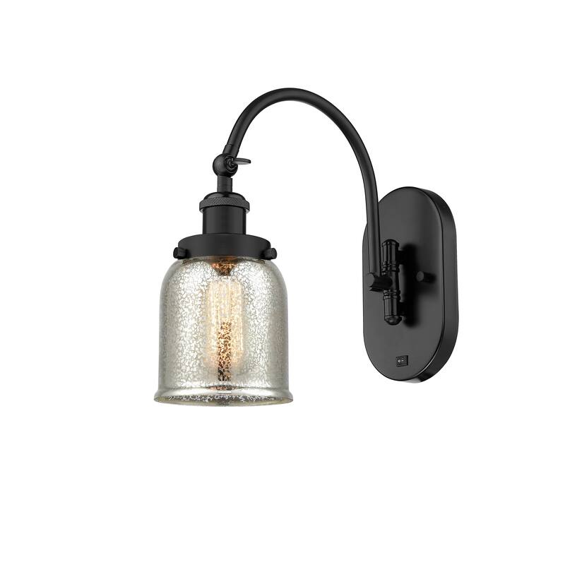 Innovations Lighting Franklin Restoration Bell - 1 Light 5" Sconce - Arm Swivels Side To Side - Silver Plated Mercury/Matte Black