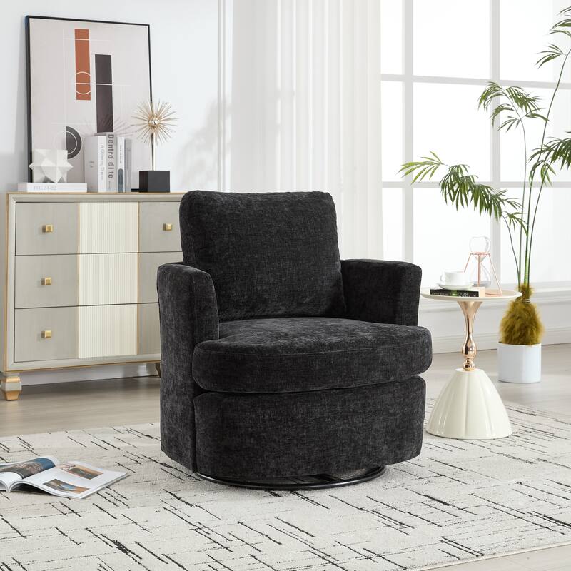 Swivel Chair, Metal 360 Degree Rotating Chassis, Easy To Assemble