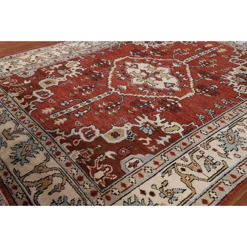 Tabriz Indian Area Rug Handmade Traditional Orange Wool Carpet - 7'11"x 10'1"