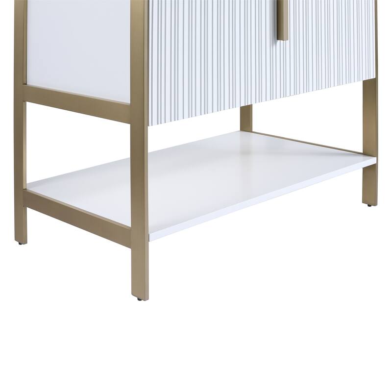 Fine Fixtures Serenity Modern Bathroom Vanity with White Glass Top