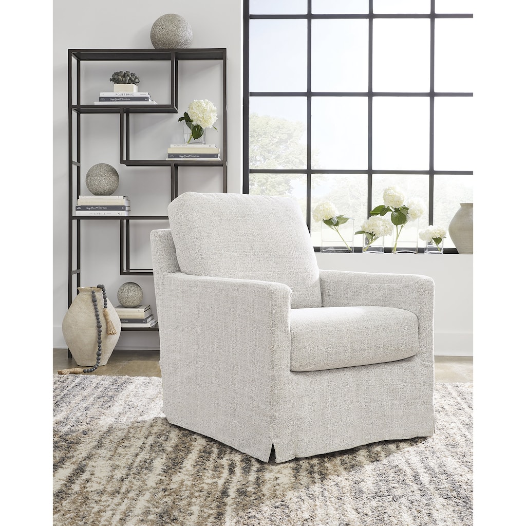 Signature Design by Ashley Nenana Next-Gen Nuvella Stone Swivel Glider Accent Chair - 30"W x 37"D x 37"H