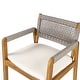 preview thumbnail 4 of 13, Christopher Knight Home - Malibu Outdoor Bar Stool Set Acacia Wood with Rope Back and Water-Resistant Cushions