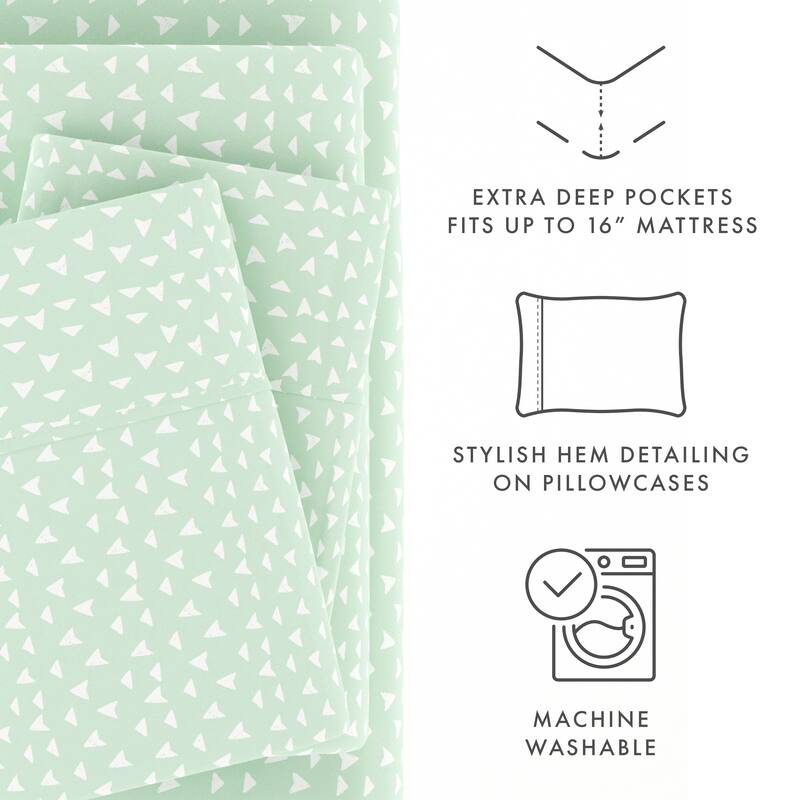 Becky Cameron Urban Arrows Pattern 4 Piece Deep Pocket Bed Sheet Set