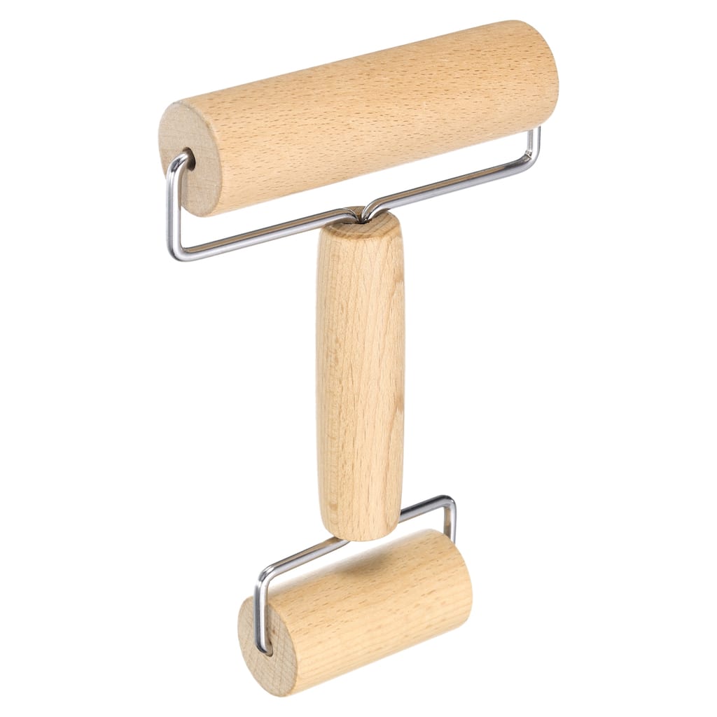 Rolling Pin 6.97" x 1.18" Double-ended Rolling Pin, Wood Color - Wood Color