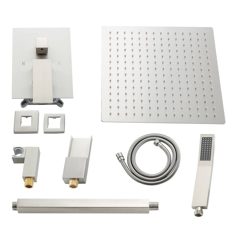 Topcraft 16-inch Ceiling Mount Square Shower System with Rough-in Valve - 16*16
