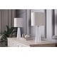 preview thumbnail 21 of 106, 16-in. Glass Lamp w/ Brushed Nickel Accents and Drum Shade