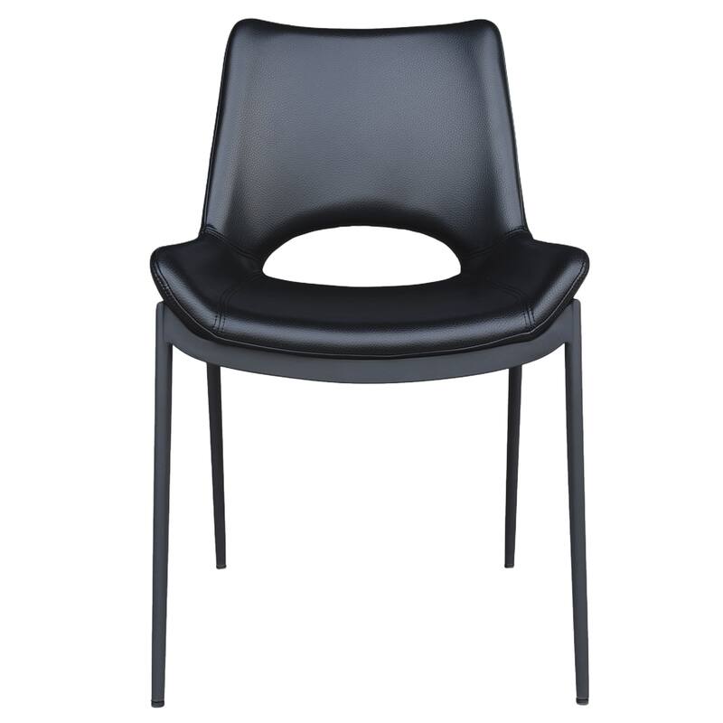 Contemporary Faux Leather and Metal Dining Chair, Set of 6